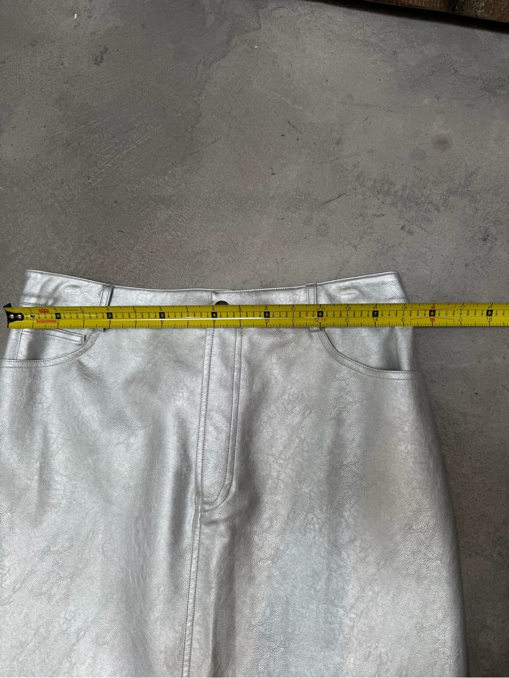 Wayf Metallic Silver Maxi Skirt with Front Slit - Picture 8 of 10